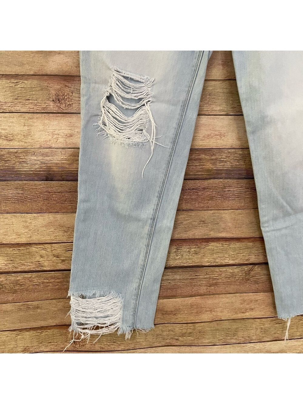 1. State Essentials Corsica Light Wash Distressed Designer Jeans Womens 27 - Picture 2 of 11